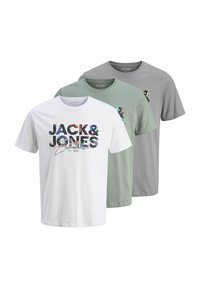 JJGEPLAS TEE CREW NECK 3 PACK - T-shirt imprimé - iceberg green