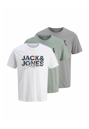 JJGEPLAS TEE CREW NECK 3 PACK - T-Shirt print - iceberg green