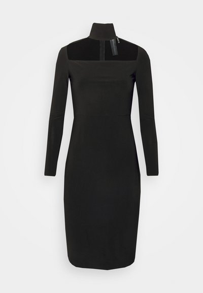 Norma Kamali LONG SLEEVE STRAPLESS TURTLENECK DRESS TO KNEE - Cocktailkjole - black