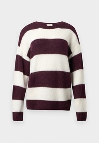 CREW NECK STRIPED - Πουλόβερ - dark raisin red