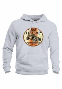 MoonWorks HOT ROD LAST STOP ROCKABILLY RETRO OLDSCHOOL USA M - Kapuzenpullover - grau