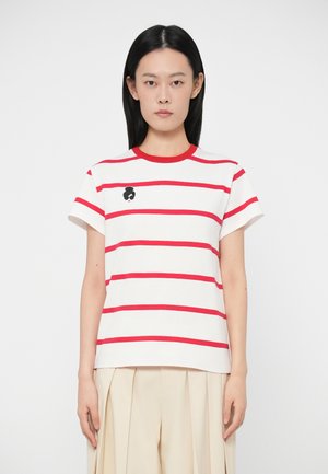 ALVERA STACE FACE TEE - Μπλουζάκι με στάμπα - off white/perfect ruby