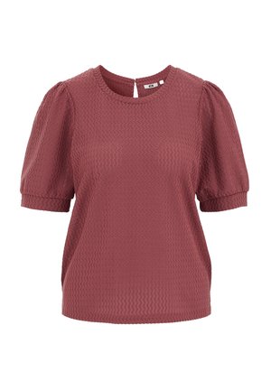 WE Fashion, WE FASHION DAMES T-SHIRT MET STRUCTUUR - T-shirt imprimé - old rose