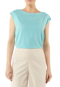 comma MIT ÜBERSCHNITTENEN SCHULTERN UND RAFFUNG - T-Shirt basic - helles türkis