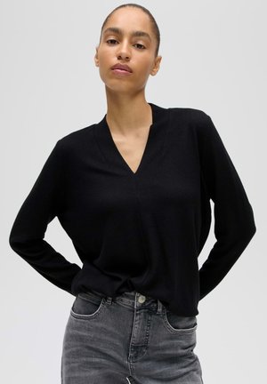 OPUS, OPUS LANGARMSHIRT SANINA SOFT - T-shirt à manches longues - black