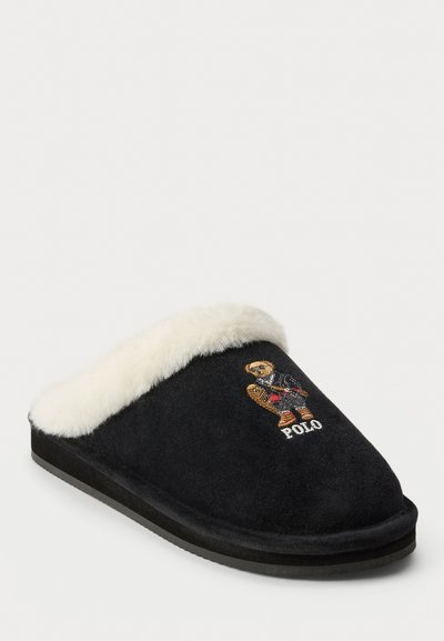 Polo Ralph Lauren POLO BEAR SUEDE & FAUX-FUR SLIPPER - Papuče - black/holiday bear