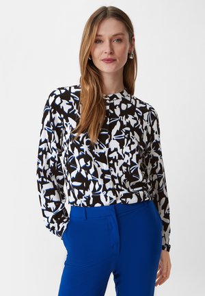 comma MIT ALL-OVER-PRINT - Button-down blouse - schwarz