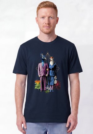 watapparel, FANCY BIRDS UNISEX - T-shirt imprimé - french navy