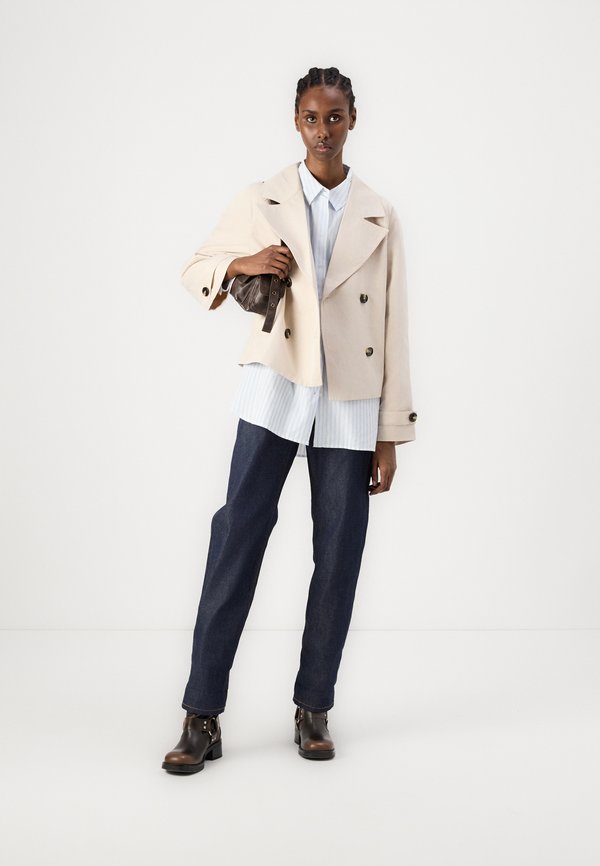 PCSCARLETT SHORT - Short coat - silver gray2