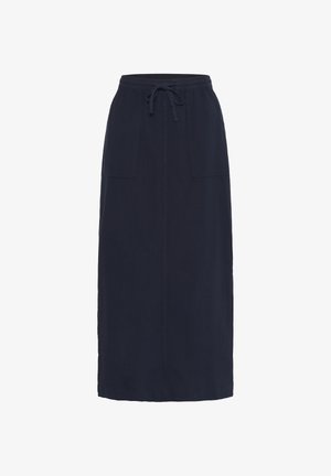 Nāvijzila, ceļa garuma svārki ar divām priekšējām plankuma kabatām un elastīgu jostu ar aukliņu.