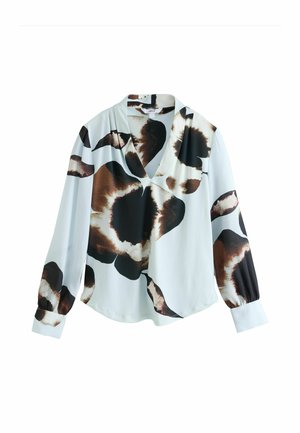 Next, REGULAR FIT - LONG SLEEVE V-NECK BLOUSE  . - Blúzka - blue floral print