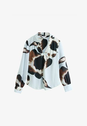 Next, REGULAR FIT - LONG SLEEVE V-NECK BLOUSE . - Blouse - blue floral print