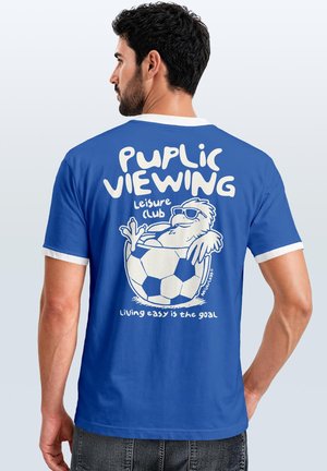 Neverless, Print T-shirt - blau-weiß