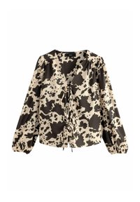 REGULAR FIT TIE FRONT LONG SLEEVE - Pusero - cow print