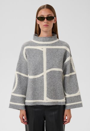 Soaked in Luxury, SLSOREA MONO - Pullover - grey melange monogram