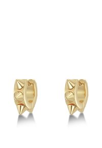 Kullatooni rõngaskujulised kõrvarõngad, millel on ümar kuju teravate rõhutustega. Sile pind poleeritud viimistlusega, loodud kindlalt kandmiseks.