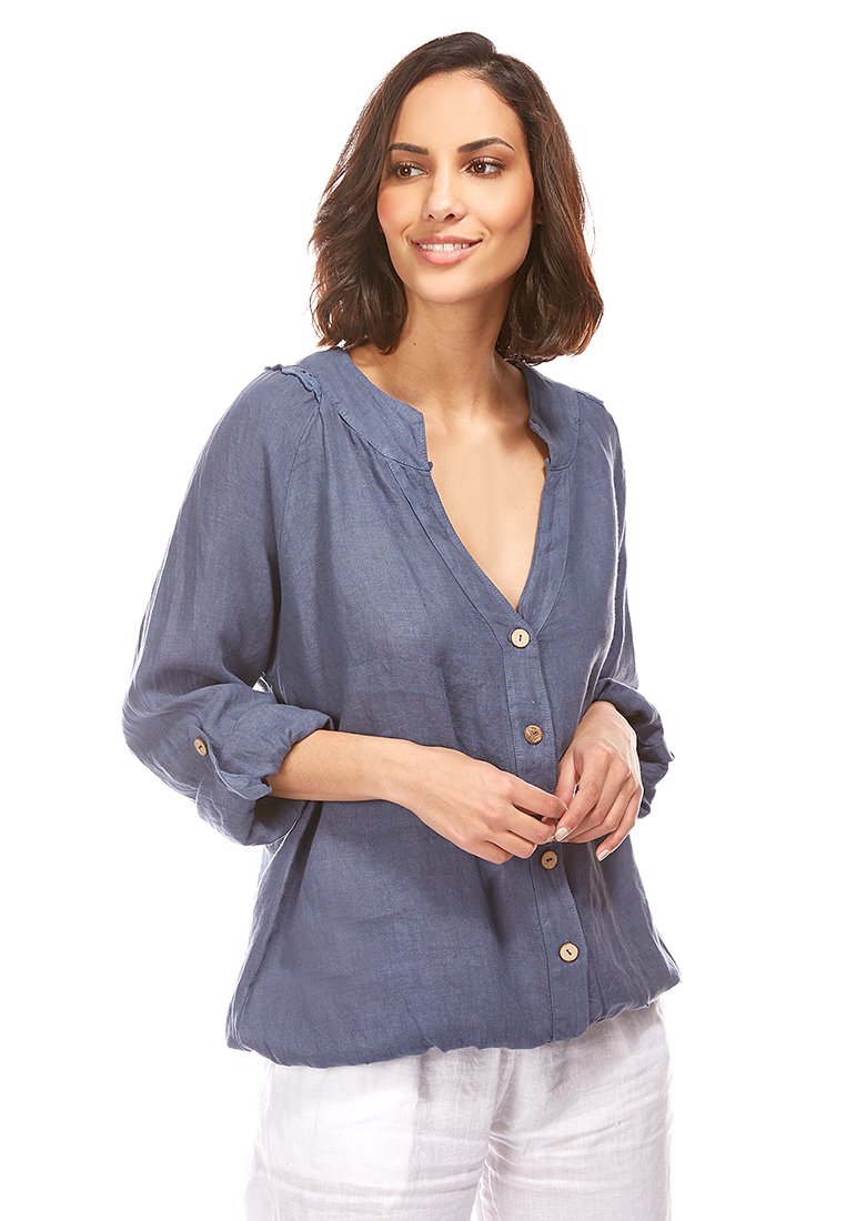Le Monde du Lin Blouse blauw