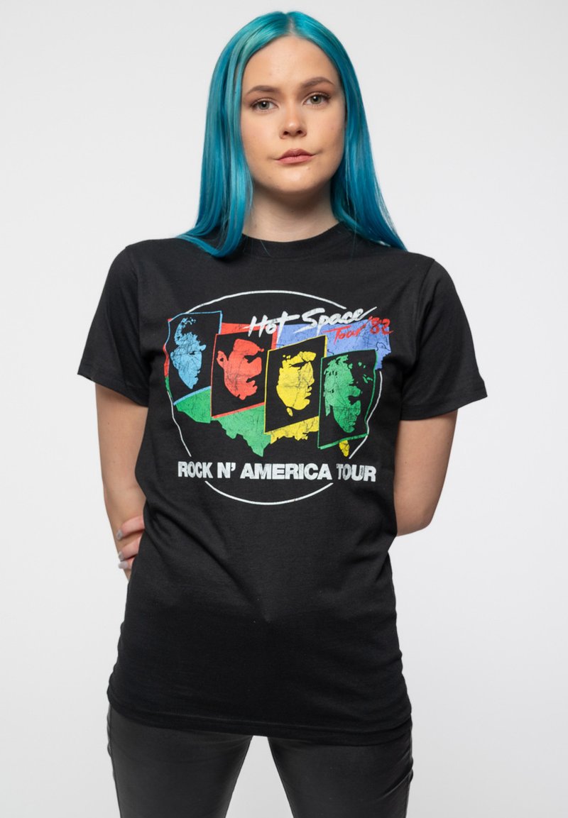 Paradiso Clothing QUEEN HOT SPACE TOUR 1982 - Print T-shirt - black