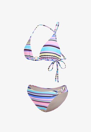 Cupshe, VIBRANT STRIPED BIKINI SETS - Bikini - pink blue stripe