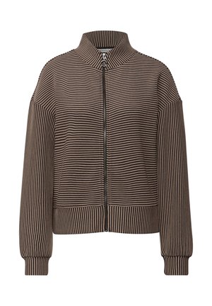 Felpa con zip - braun