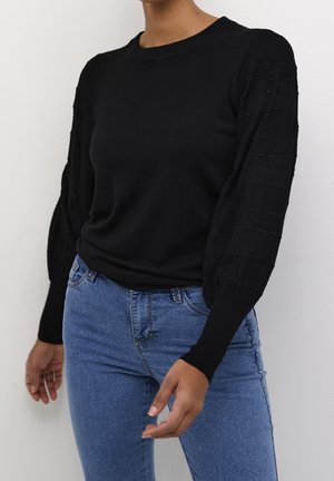 Striktrøje - mottled black