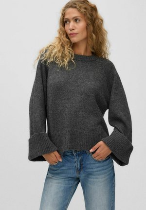 Vero Moda, KNITTED PULLOVER AWNOVAH KNITTED PULLOVER - Pullover - dark grey melange