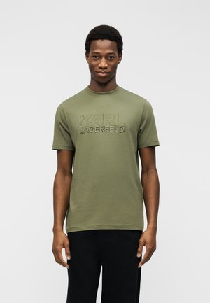 CREWNECK - Nyomott mintás póló - olive