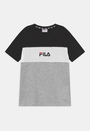 BETTY BASIC BLOCKED TEE UNISEX - T-shirt con stampa - light grey melange bros/black/bright white
