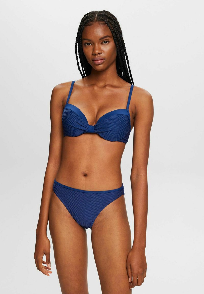 Esprit MIT STRUKTUR Bikini top ink/mottled blue Zalando.ie