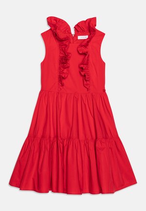 ABITO CON GALE POPELINE - Vestido de cóctel - rosso