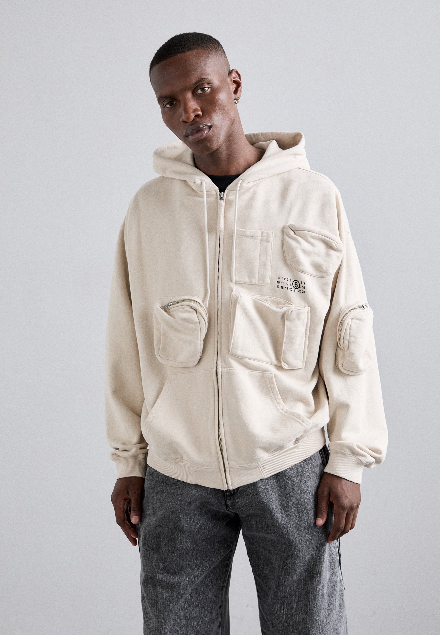 MM6 Maison Margiela Felpa con zip - chalk/avorio - Zalando.it
