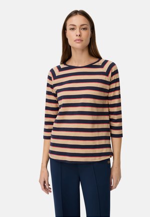 camel active 3/4-ARM MIT STREIFENMUSTER - Langærmet T-shirt - caramel stripes