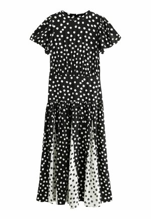 REGULAR FIT - SHORT SLEEVE CREW NECK SPLICED - Maksi suknelė - mono spot