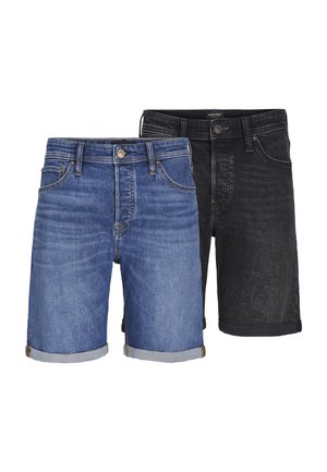 Jack & Jones JJIRICK JJIORG 2 PACK - Denimové šortky - blue denim/black denim