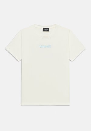 Versace LOGO BAROCCO RAMADAN UNISEX - Print T-shirt - bianco/giallo/azzurro