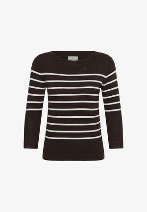 Kaffe, KALIZZA BOATNECK - Pullover - coffee bean chalk stripe
