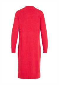 VILA VIRIL CREW NECK MIDI DRESS - Pletené šaty - barbados cherry