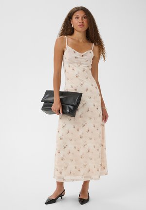 Kaffe, KABLAIR MESH DRESS - Galajurk - chalk brown flowers