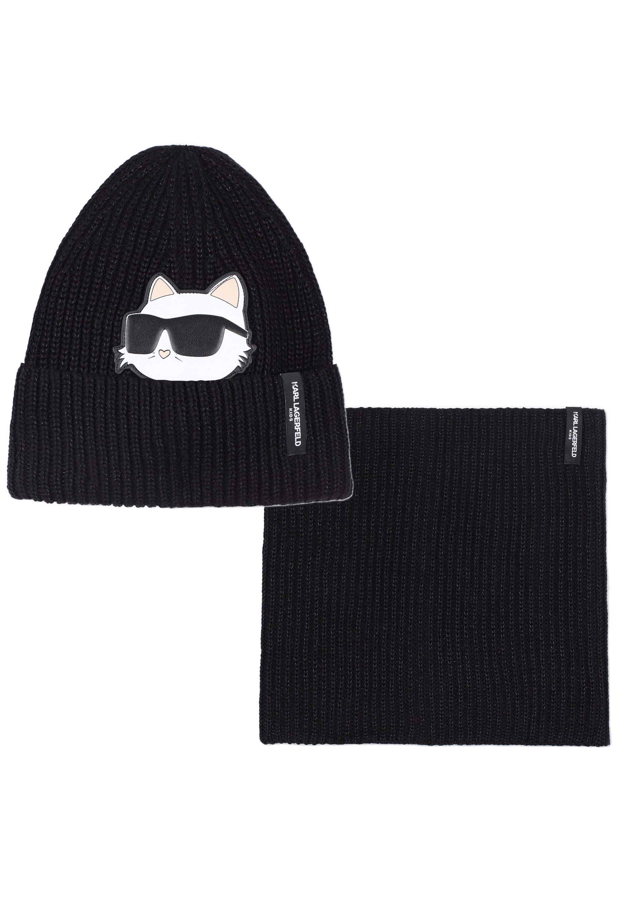 Karl Lagerfield beanie and matching scarf gift set Karl Icons Kuff Beanie | Karl Lagerfeld Paris main image 2