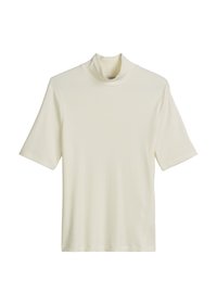 SHORT SLEEVE HIGH NECK - Tričko s potlačou - white cotton