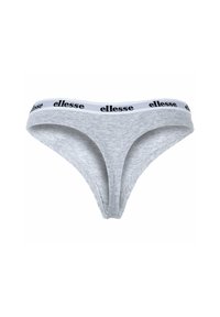 Perizoma grigio in cotone con una vita bianca con il marchio "ellesse" in nero. Tessuto morbido con un design a vita bassa.