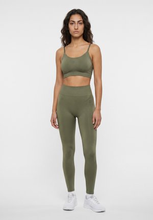 Hummel, HUMMEL HMLFLOW TIGHTS - Tights - deep lichen green