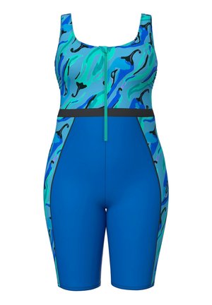 Ulla Popken, COOL CHILI ZIP-FRONT UNITARD SWIMSUIT - Badedragt - royal blue