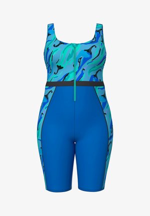Ulla Popken, COOL CHILI ZIP-FRONT UNITARD SWIMSUIT - Badedragt - royal blue