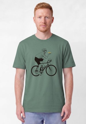 watapparel, FAHRRAD UND PIZZA UNISEX - T-Shirt print - green bay