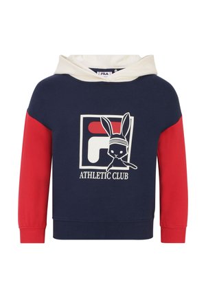 LIEBEROSE OVERSIZED BLOCKED GRAPHIC - Felpa con cappuccio - black iris true red antique white