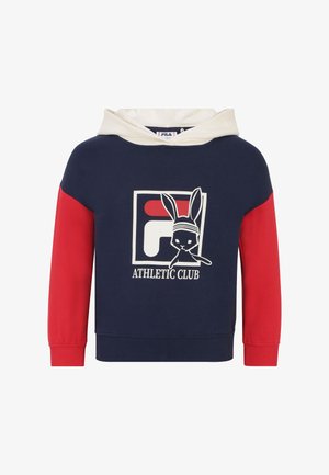 Fila LIEBEROSE OVERSIZED BLOCKED GRAPHIC - Felpa con cappuccio - black iris true red antique white