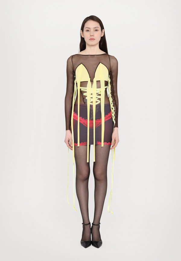 CORSET PIERCING RIBBON UP - Long sleeved top