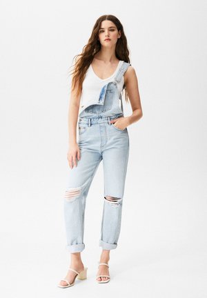 RIPPED LONG - Lacláče - stone blue denim