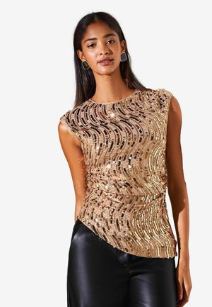 Friends Like These, SEQUN SWIRL DETAIL TOP - Blouse - bronze